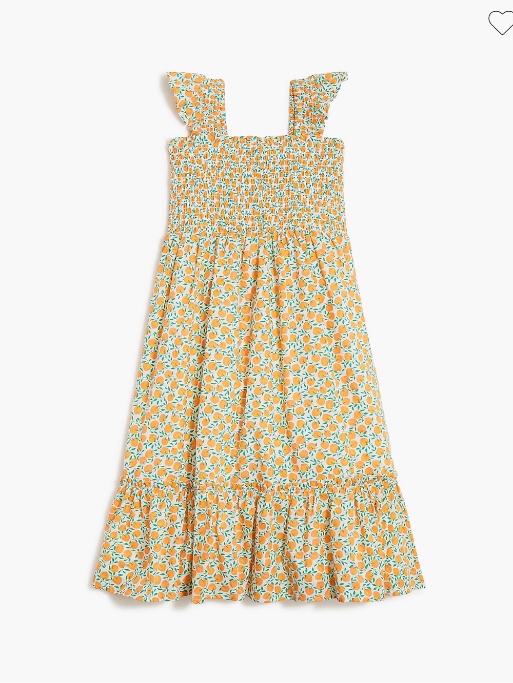 Girls Ruffle Sleeve Tiered Dress 8 Peach Print